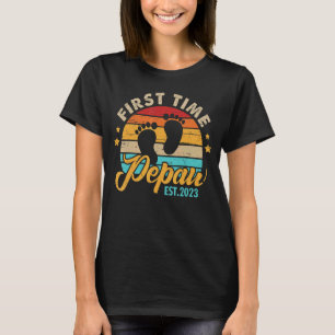 Mens First Time Pepaw 2023 Father's Day Promoted T T-Shirt