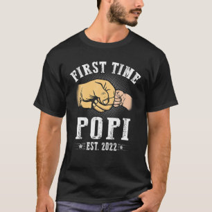 Mens First Time Popi Est 2022 Promoted To New Dad T-Shirt