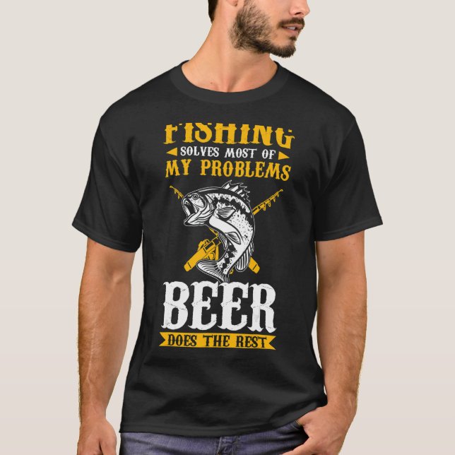 Mens Fisherman  Fishing Solves Most Of My Problems T-Shirt (Front)