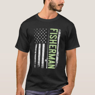 Mens Fisherman Flag Gift Fathers Day Fishing Dad G T-Shirt