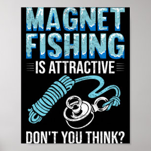 Mens fishermen hunter magnetic treasure hunting poster
