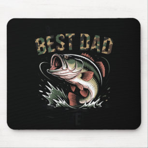Mens Fishing Camo Dad Funny Bass Fishing Mouse Mat