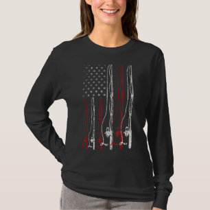 Mens Fishing Dad Grandpa Usa Flag Fisherman Fathe T-Shirt