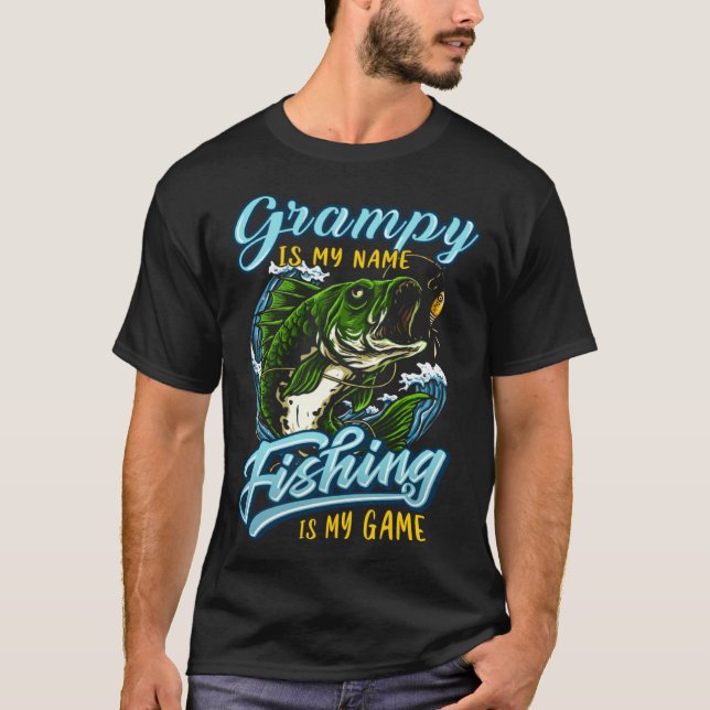 Mens Fishing Grampy Fathers Day for Dad fisherman T-Shirt (Front)