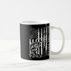 Mens Fishing Reel Cool Papaw American Flag Fathers Coffee Mug