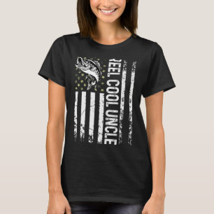 Mens Fishing Usa Flag Reel Cool Uncle For Daddy Hu T-Shirt