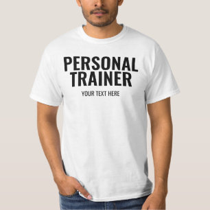 Mens Fitness Coach Personal Trainer Template White T-Shirt