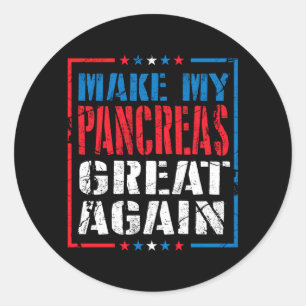 Mens Fix Pancreas Funny Diabetes Awareness Gift Classic Round Sticker