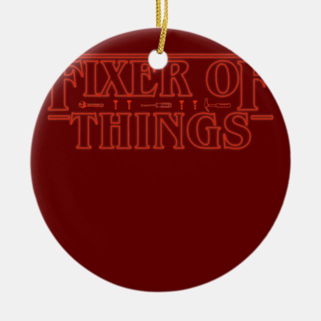 Mens Fixer of Things Father's Day Carpenter Handy Ceramic Tree Decoration (Front)