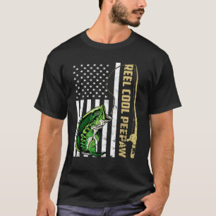 Mens Flag Vintage Reel Cool Peepaw Fathers Day T-Shirt