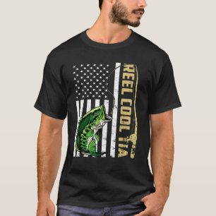 Mens Flag Vintage Reel Cool Step Dad  Fathers Day T-Shirt