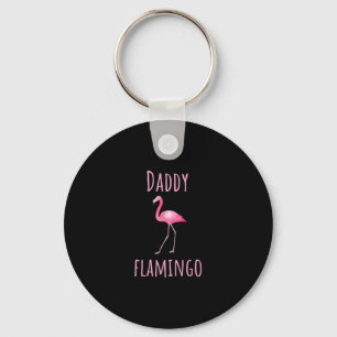 Mens Flamingo Gift Daddy Flamingo Summer Pink Bird Key Ring