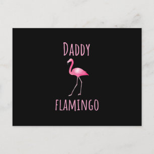 Mens Flamingo Gift Daddy Flamingo Summer Pink Bird Postcard