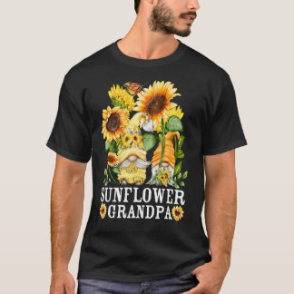 Mens Floral Sunflower Gnome Shows Love And Heart F T-Shirt