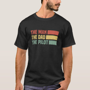 Mens Flying Airplane Captain - Aviator Flight Line T-Shirt