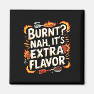 Mens food lover burnt extra flavour retro chef magnet