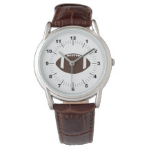 Men's Football Classic Brown Leather Strap Watch
