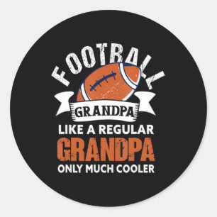 Mens Football Grandpa  Fun Grandfather American Fo Classic Round Sticker