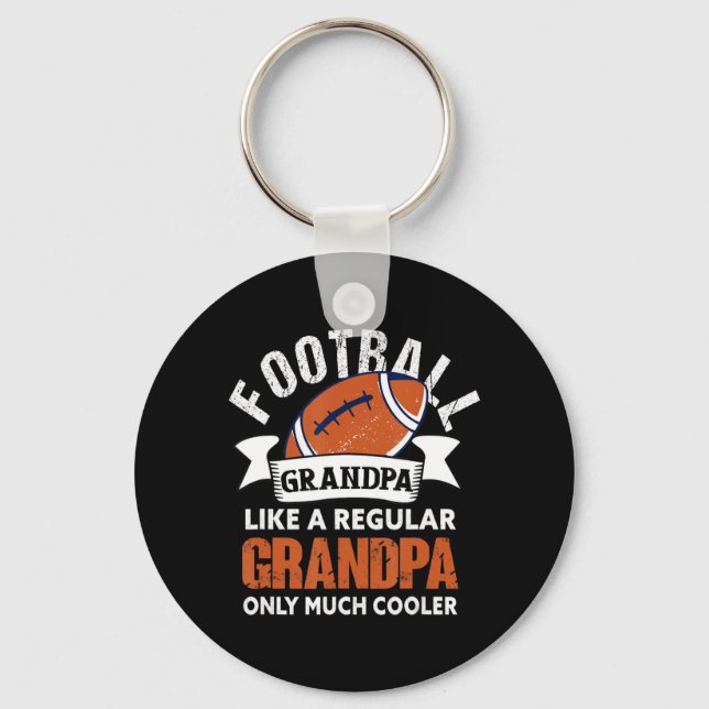 Mens Football Grandpa  Fun Grandfather American Fo Key Ring (Front)