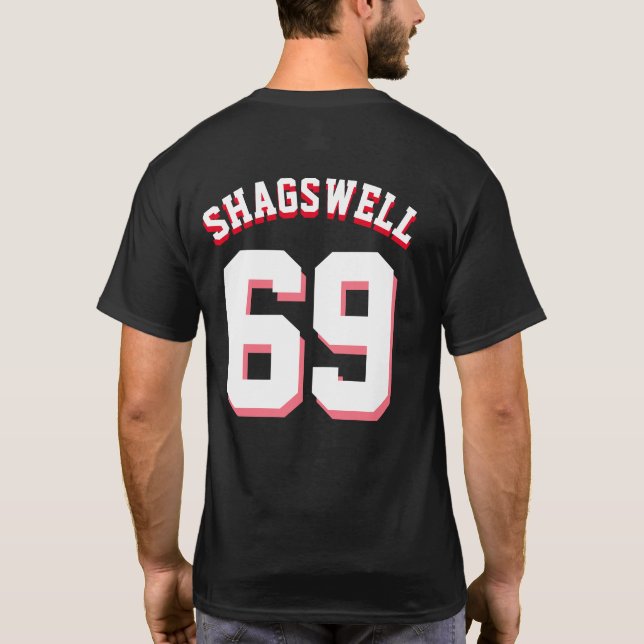 Mens Football Jersey Style SHAGSWELL 69 T-Shirt (Back)