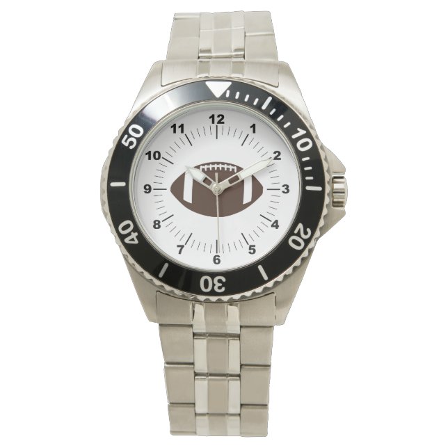 Men's Football Stainless Steel Bracelet Watch (Front)