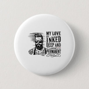 Mens For Anti Valentine’s Day Inked Man Tattooed S 6 Cm Round Badge