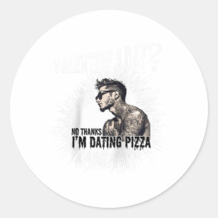 Mens For Anti Valentine’s Day Tattooed Single Man Classic Round Sticker