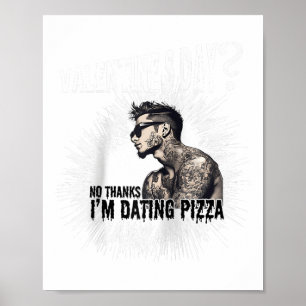 Mens For Anti Valentine’s Day Tattooed Single Man Poster