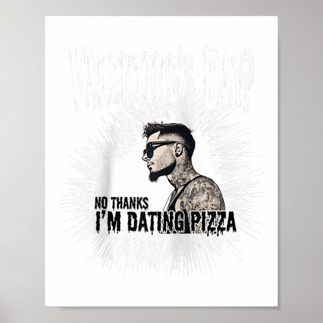 Mens For Anti Valentine’s Day Tattooed Single Man  Poster (Front)