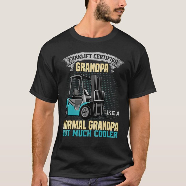Mens Forklift Certified Grandpa  Forklift Operator T-Shirt (Front)