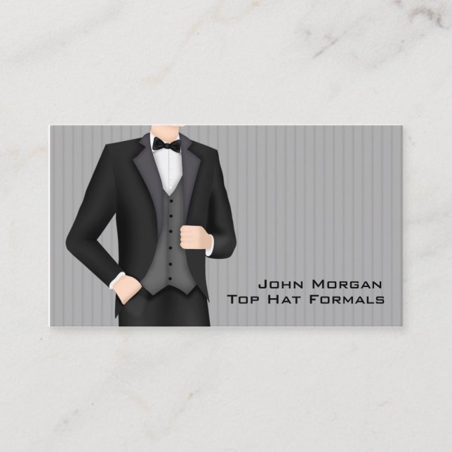 Men's Formal Wear Business Card (Front)