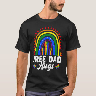 Mens Free Dad Hugs Lgbt Gay Pride Month Proud Ally T-Shirt