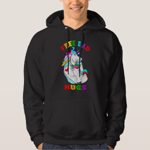 Mens Free Dad Hugs Lgbt Gay Pride Month Rainbow Hoodie