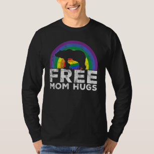 Mens Free Dad Hugs Lgbt Pride Papa Bear Lgbt Rainb T-Shirt