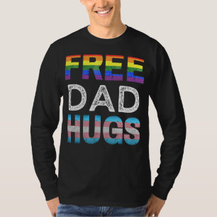Mens Free Dad Hugs Lgbtq Gay Lgbtq Gay Pride Month T-Shirt