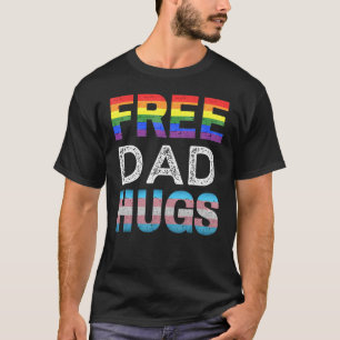Mens Free Dad Hugs Lgbtq Gay Lgbtq Gay Pride Month T-Shirt