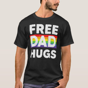 Mens Free Dad Hugs  Lgbtq Gay Pride Month Supporte T-Shirt