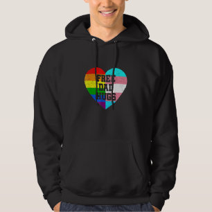 Mens Free Dad Hugs  Pride Lgbt Rainbow Flag Hoodie