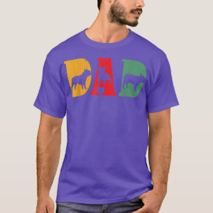 Mens French Bulldog dog pet owner DAD RETRO  T-Shirt