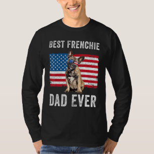 Mens Frenchie Dad American Flag French Bulldog Dog T-Shirt