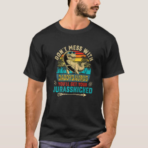 Mens Fun Distressed Daddy Dinosaur Rex Saurus Fath T-Shirt