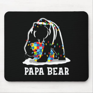 Mens Fun Papa Bear Autism Awareness Autism Matchin Mouse Mat