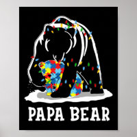 Mens Fun Papa Bear Autism Awareness Autism Matchin