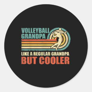 Mens Fun Volleyball Grandpa Like A Regular Grandpa Classic Round Sticker