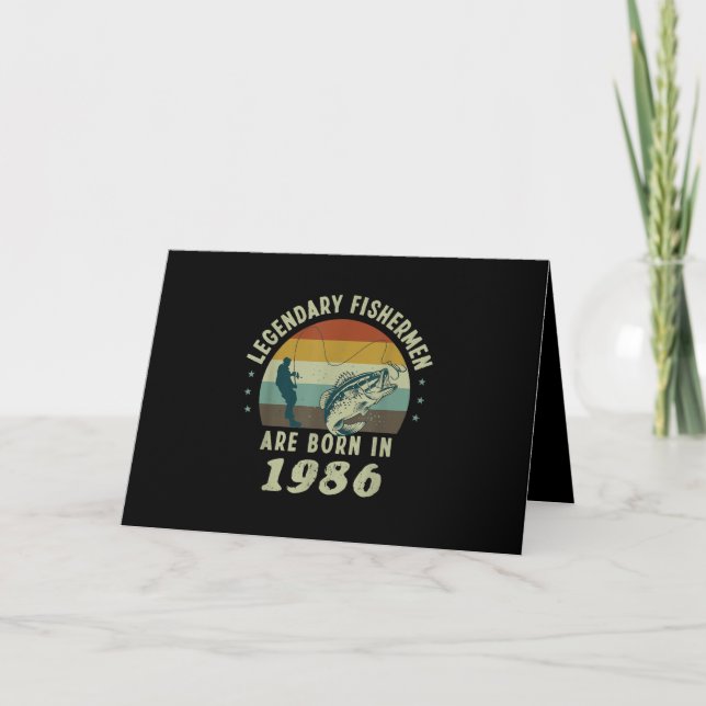 Mens Funny 35th Birthday Fishing Gift for 35 Year Card (Front)