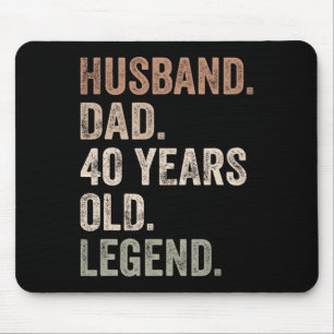 Mens Funny 40th Birthday For Dad Vintage Fathers D Mouse Mat