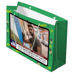 Mens Funny 40th Birthday TV News 50th 60th  Large Gift Bag