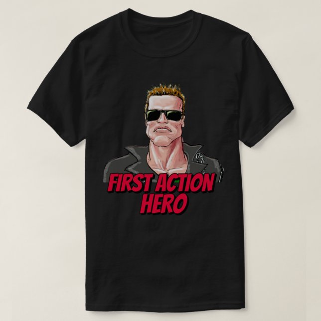 Mens Funny Arnold Schwarzenegger Parody T-Shirt (Design Front)
