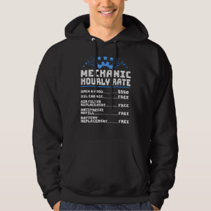 Mens Funny Auto Mechanic Hourly Rate Hoodie
