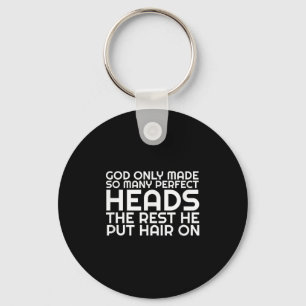 Mens Funny Balding Bald Slap Head Dad Husband Guy Key Ring